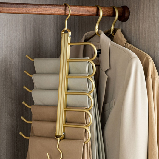 Wardrobe Space Saving Trouser Hanger | Durable Aluminum Clothes Hangers for Trousers