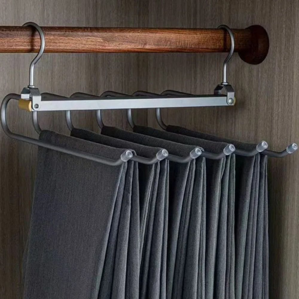 Wardrobe Space Saving Trouser Hanger | Durable Aluminum Clothes Hangers for Trousers