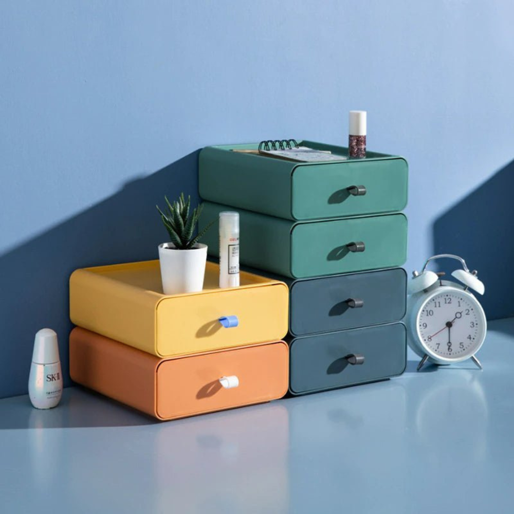 Home Office Stackable Storage Boxes | Modern Colorful Organizers