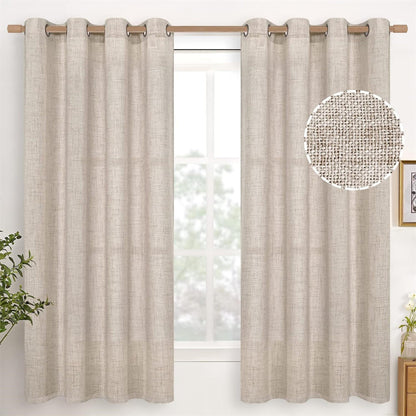 Japanese Style Linen Luxury Curtains with Grommet Design